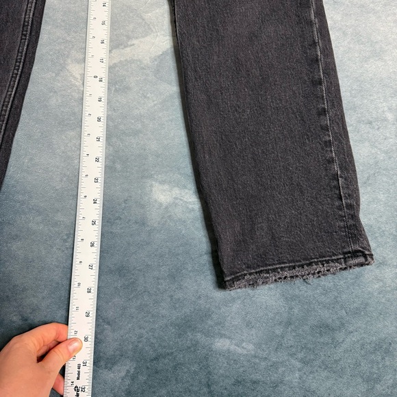 Abercrombie & Fitch Womens Jeans The Dad High Rise Size 26/2 Black Distressed - Picture 7 of 16